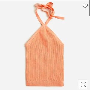 NWT Cotton-cashmere halter sweater-tank- Pale Guava